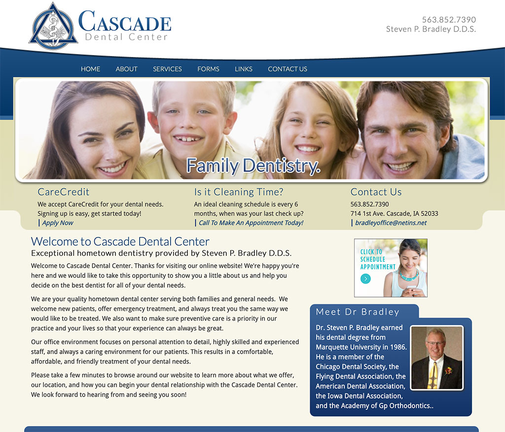Cascade Dental Center Website
