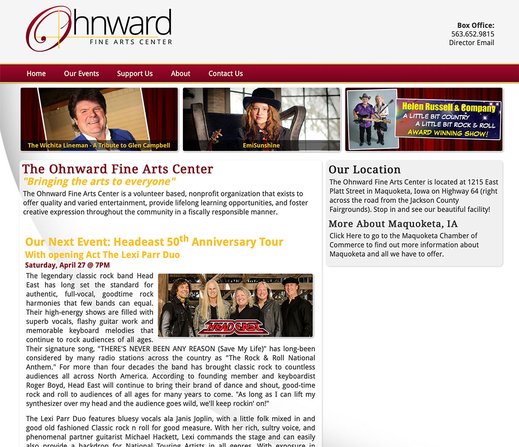 Ohnward Fine Arts Center Website
