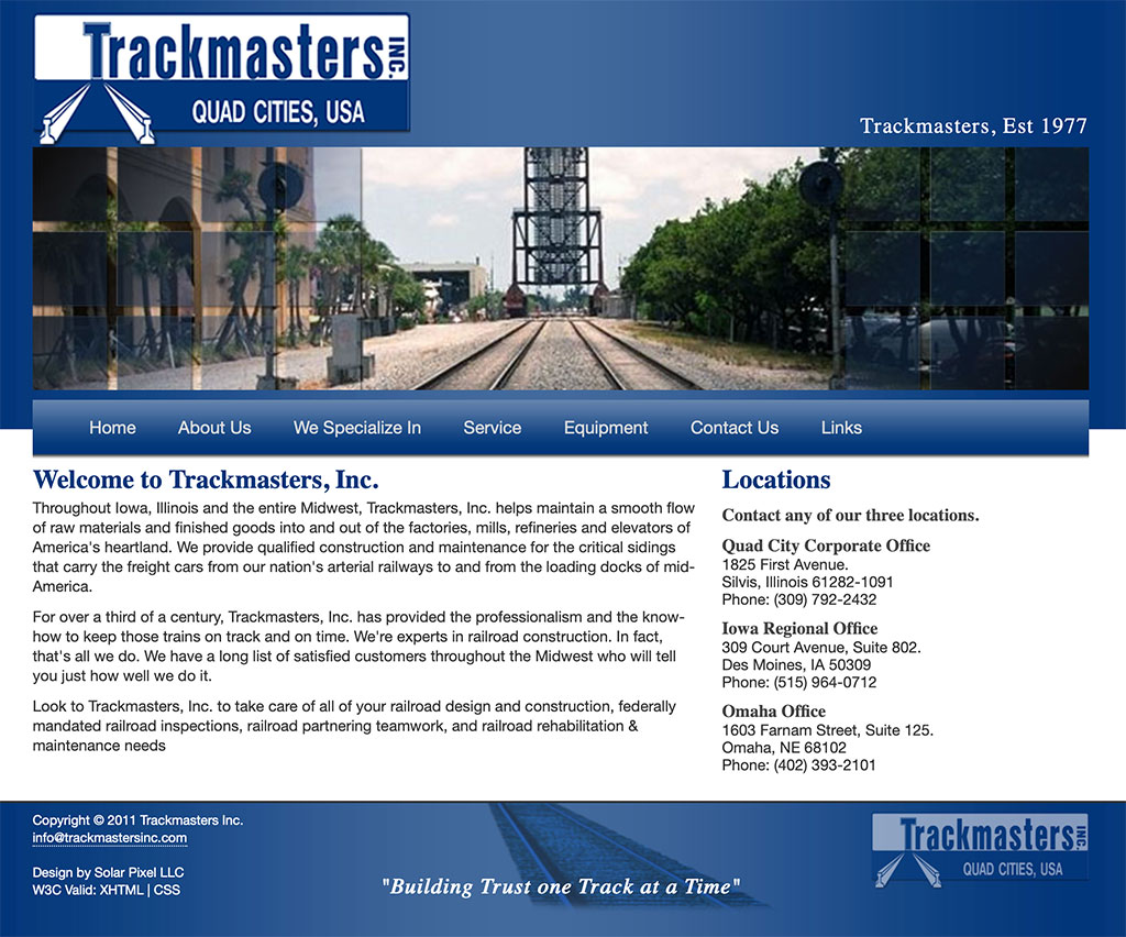 Trackmasters Inc. Website